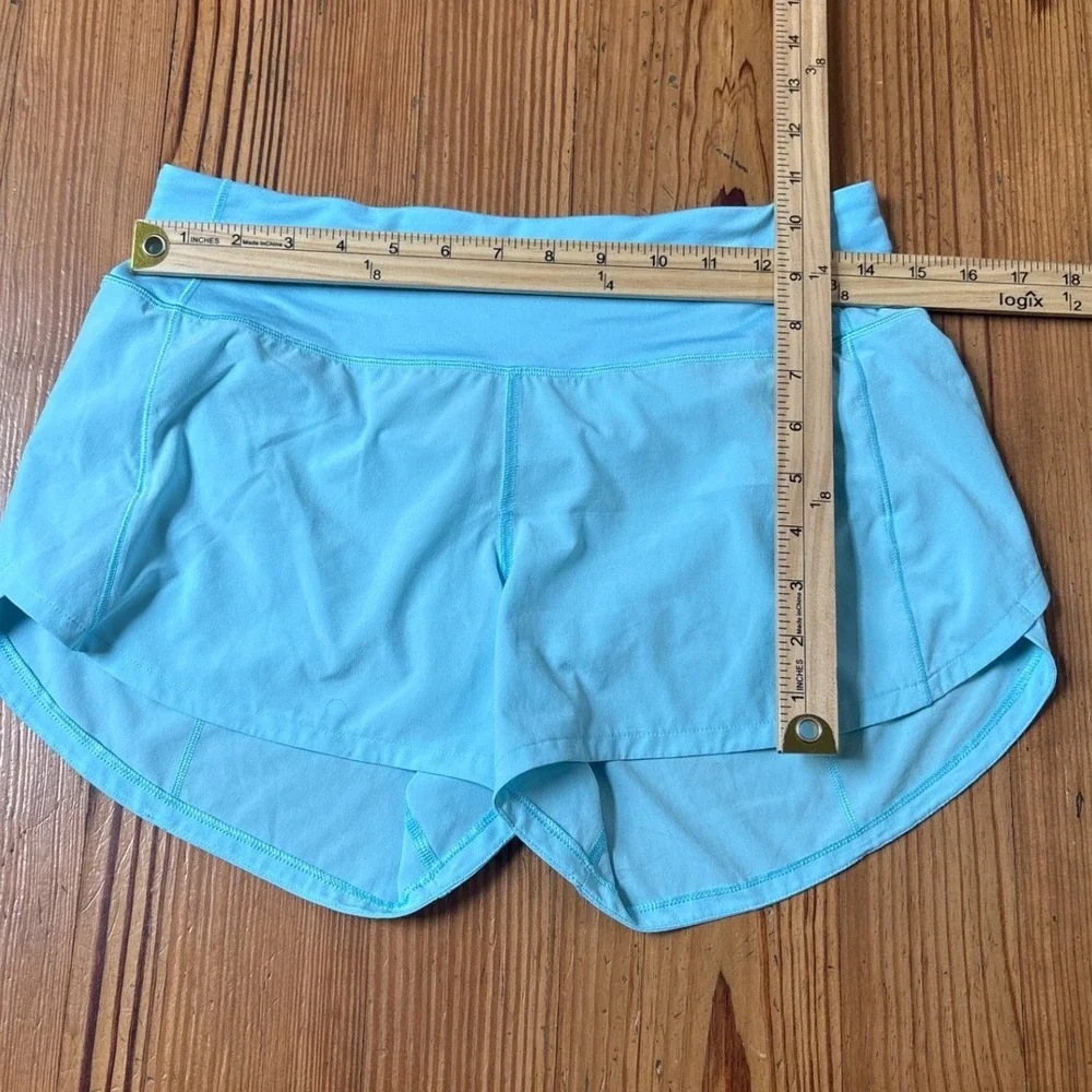 Lululemon Speed Up Low-Rise Lined Short 2.5 Women Cyan Blue Athletic SIZE 6